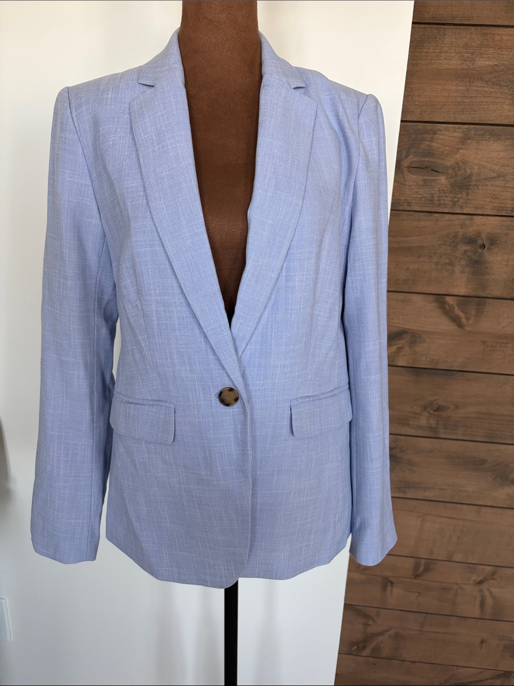 Ann Taylor Light Periwinkle One-Button Blazer